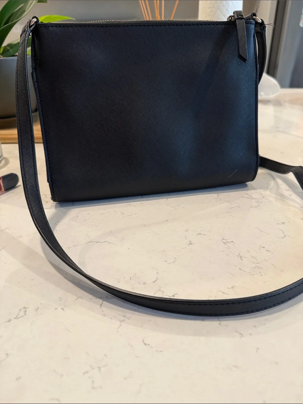 DKNY Black Leather Crossbody Belt Bag